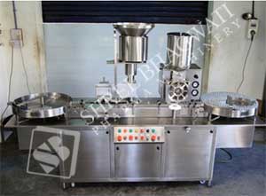 Automatic Injectable Dry Powder Filling with Rubber Stoppering Machine SBPF-120 GMP Model